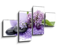 Obraz   spa products and lilac flowers, 100 x 60 cm