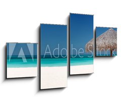 Obraz 4D tydln - 100 x 60 cm F_IS23203277 - Sonnenliegen am Strand