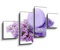 Obraz   spa products and lilac flowers, 100 x 60 cm