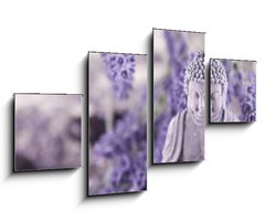 Obraz 4D tydln - 100 x 60 cm F_IS23736783 - Buddha bei Zen Meditation,  Massage Steine, Lavendel