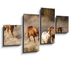 Obraz 4D tydln - 100 x 60 cm F_IS2467066 - wild horses running