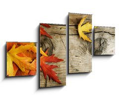 Obraz   Autumn Leaves over wood background.With copy space, 100 x 60 cm