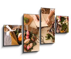 Obraz 4D tydln - 100 x 60 cm F_IS266667837 - Florist writing in notebook at table