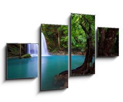 Obraz 4D tydln - 100 x 60 cm F_IS27019099 - Erawan Waterfall in Kanchanaburi, Thailand