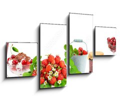 Obraz 4D tydln - 100 x 60 cm F_IS272522688 - Panoramic collage fruit, drinks, ice cream