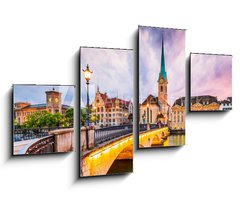 Obraz   Zurich, Switzerland. View of the historic city center with famous Fraumunster Church, 100 x 60 cm