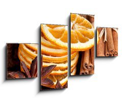 Obraz   Scheiben von getrockneter Orange mit Zimt und Sternanis, 100 x 60 cm