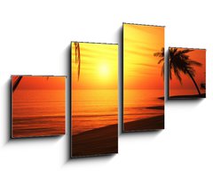 Obraz 4D tydln - 100 x 60 cm F_IS27987416 - Ibiza Sunset Chillout Beach 01