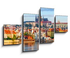 Obraz 4D tydln - 100 x 60 cm F_IS285282090 - Prague panorama with Charles Bridge and Prague Castle at background, Czech Republic