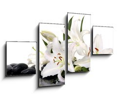 Obraz 4D tydln - 100 x 60 cm F_IS28705565 - madonna lily and spa stone