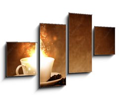 Obraz 4D tydln - 100 x 60 cm F_IS29252671 - coffee beans and coffee cup