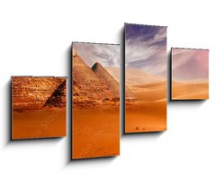 Obraz 4D tydln - 100 x 60 cm F_IS293515177 - Giseh pyramids in Cairo in Egypt desert sand sun