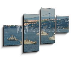 Obraz 4D tydln - 100 x 60 cm F_IS29533789 - Kriegsschiffe auf dem Bosporus