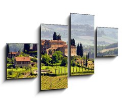 Obraz 4D tydln - 100 x 60 cm F_IS29789436 - Toskana Weingut - Tuscany vineyard 03