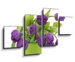 Obraz 4D tydln - 100 x 60 cm F_IS30636217 - bunch of violet tulips