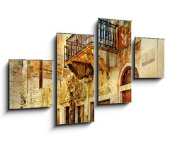 Obraz 4D tydln - 100 x 60 cm F_IS31434138 - pictorial old streets of Greece