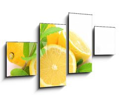 Obraz 4D tydln - 100 x 60 cm F_IS31769768 - lemon and mint - citron a mta