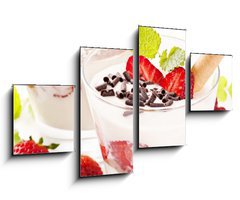 Obraz 4D tydln - 100 x 60 cm F_IS32314746 - Dessert mit Erdbeeren