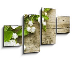 Obraz   Spring Blossom over wooden background, 100 x 60 cm