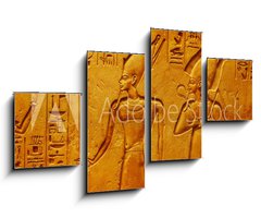 Obraz 4D tydln - 100 x 60 cm F_IS334138862 - Ancient Egypt hieroglyphics with pharaoh and ankh