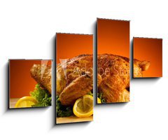 Obraz 4D tydln - 100 x 60 cm F_IS35393181 - Rosted chicken and vegetables