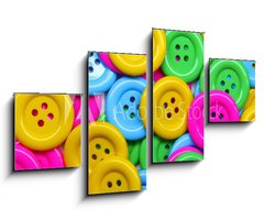 Obraz 4D tydln - 100 x 60 cm F_IS35907159 - close - up of a pile of buttons of many colors - zavt
