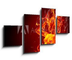 Obraz 4D tydln - 100 x 60 cm F_IS35991065 - Dancing fire girl - Tanen dvka