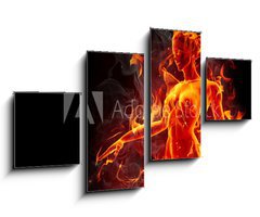 Obraz 4D tydln - 100 x 60 cm F_IS35991461 - Dancing fire girl