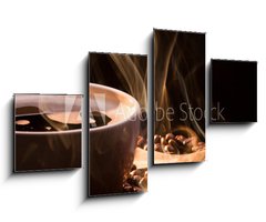 Obraz 4D tydln - 100 x 60 cm F_IS36532069 - Coffee, smoke and roasred seeds