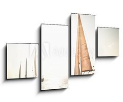 Obraz 4D tydln - 100 x 60 cm F_IS37590316 - Sailing ship yachts with white sails