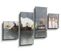 Obraz 4D tydln - 100 x 60 cm F_IS38509301 - Stilleben, Orchidee mit Kerzen