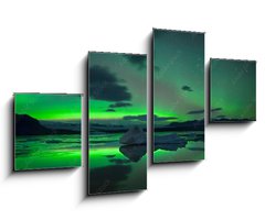 Obraz 4D tydln - 100 x 60 cm F_IS393661178 - Scenic View Of Aurora Borealis Over Lake Against Sky At Night