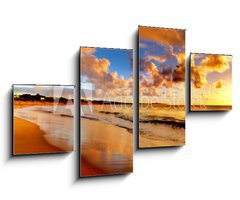 Obraz 4D tydln - 100 x 60 cm F_IS40275471 - beautiful sunset on the  beach - krsn zpad slunce na pli