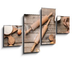 Obraz 4D tydln - 100 x 60 cm F_IS405324068 - Ingredients for cookies and rolling pins on wooden background