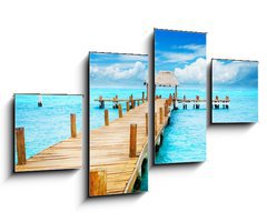 Obraz   Vacation in Tropic Paradise. Jetty on Isla Mujeres, Mexico, 100 x 60 cm