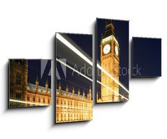 Obraz   Big Ben in London at night against blue sky. London traffic, 100 x 60 cm