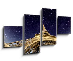 Obraz   Stars and Night Sky above Eiffel Tower in Paris, 100 x 60 cm