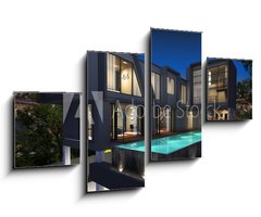 Obraz 4D tydln - 100 x 60 cm F_IS41935014 - 3D render of modern house - 3D vykreslovn modernho domu
