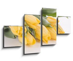 Obraz 4D tydln - 100 x 60 cm F_IS42120397 - Spring tulips isolated on white