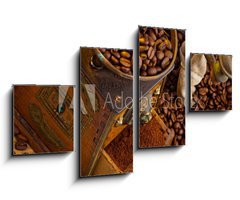 Obraz 4D tydln - 100 x 60 cm F_IS42595888 - Kaffee. Kaffeebohnen und Kaffeem hle