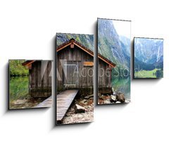 Obraz   log cabin in Obersee,koenigssee, Berchtesgaden, 100 x 60 cm