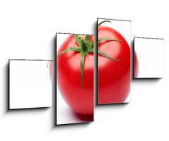 Obraz 4D tydln - 100 x 60 cm F_IS42857729 - Fresh tomato isolated on white background - erstv rajata izolovanch na blm pozad