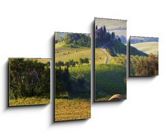 Obraz   Paesaggio toscano. Podere, campo di grano, 100 x 60 cm