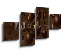 Obraz 4D tydln - 100 x 60 cm F_IS43386107 - Coffee beans cascade
