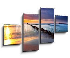 Obraz   Baltic sea at beautiful sunrise in Poland beach., 100 x 60 cm