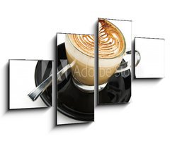 Obraz   cup of cappuccino with artistic cream decoration, 100 x 60 cm