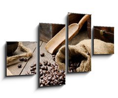 Obraz 4D tydln - 100 x 60 cm F_IS43606423 - Roasted coffee beans in vintage setting