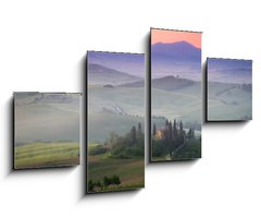 Obraz   Tuscany Farmhouse Belvedere at dawn, San Quirico d Orcia, Italy, 100 x 60 cm