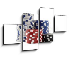 Obraz 4D tydln - 100 x 60 cm F_IS44008792 - Casino Chips, Poker Chips - Kasinov ipy, pokerov etony