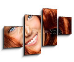 Obraz 4D tydln - 100 x 60 cm F_IS44054513 - Beautiful Girl With Healthy Long Red Curly Hair